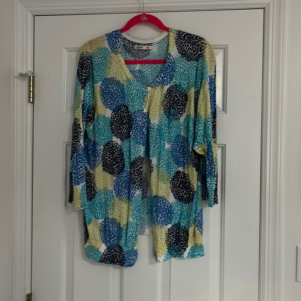 Ladies cardigan sweater with 3/4 sleeves